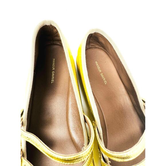 Mansur Gavriel Gold Square Toe Mary Jane Flat (Women) SZ EU 39 - Picture 6 of 9